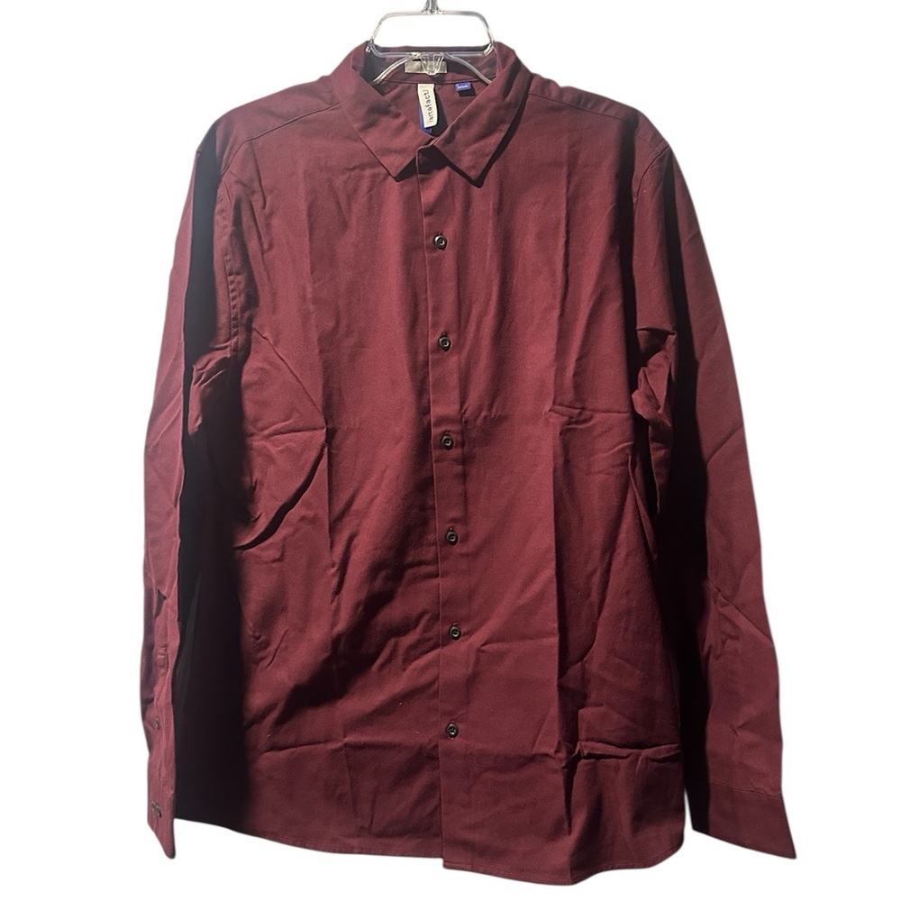Men's Artefact Cotton Slim Stretch Maroon Collared Shirt-Large